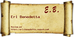 Erl Benedetta névjegykártya